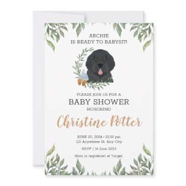 newfoundland puppy baby shower invitation