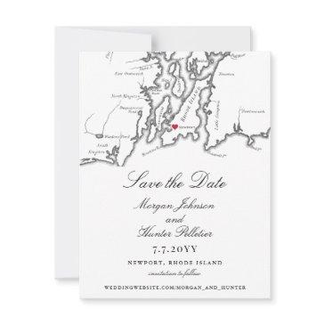 newport rhode island elegant black white wedding save the date