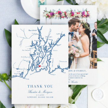 newport rhode island wedding flat thank you invitations