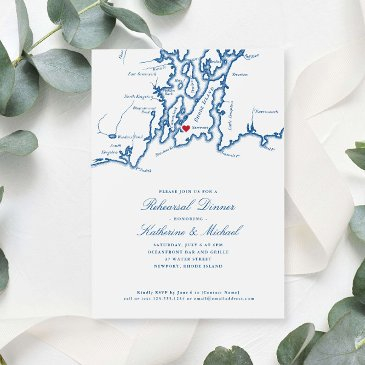 newport rhode island wedding rehearsal dinner invitation