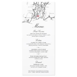 Small Newport Ri Map Elegant Black And White Wedding Menu Front View