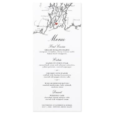 newport ri map elegant black and white wedding menu