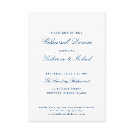 Small Newport Ri Wedding Rehearsal Dinner Enclosure Invitations Front View