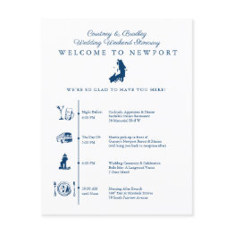 Small Newport Ri Wedding Weekend Itinerary Timeline Enclosure Invitations Front View