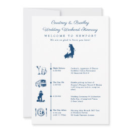 Small Newport Ri Wedding Weekend Itinerary Timeline Invitation Front View