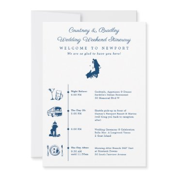 newport ri wedding weekend itinerary timeline invitation