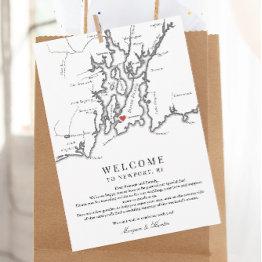 Small Newport Ri Wedding Welcome Weekend Itinerary Thank You Invitations Front View