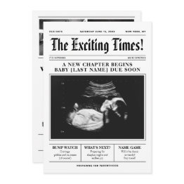 Small Newspaper Baby Announcement Pregnancy Reveal Front View