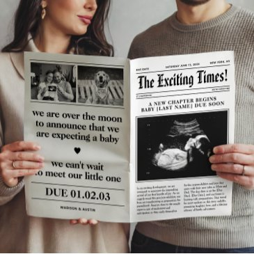 newspaper pregnancy announcement fold in half poster