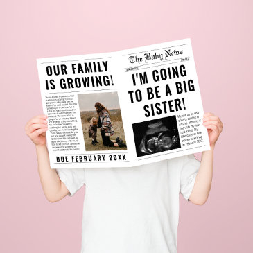 newspaper unique big sister pregnancy announcement
