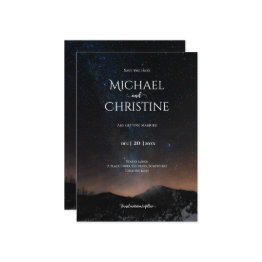 Small Night Sky Wedding Under The Stars Save The Date Front View