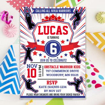 ninja warrior birthday party obstacle course invitation