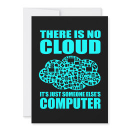 Small No Cloud Computer It Tech Software Programmer Geek Thank You Invitations Front View