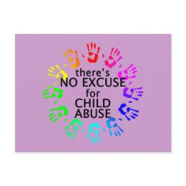 Small No Excuse For Child Abuse Postinvitations Front View