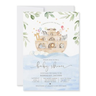 noah's ark baby shower invitation