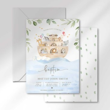 noah's ark baptism invitation