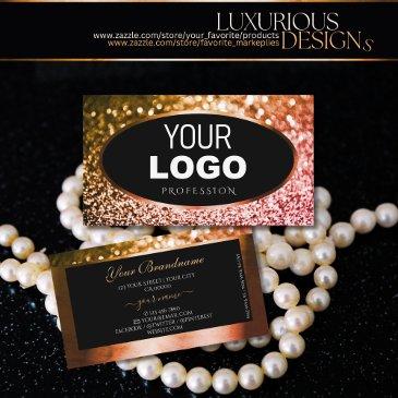 noble orange pink ombre glitter black add logo business invitations