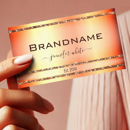 Small Noble Rose Gold Effect Shimmery Glitter Stars Chic Business Invitations Front View