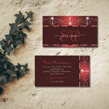 noble wine red squiggles sparkle diamonds monogram business invitations