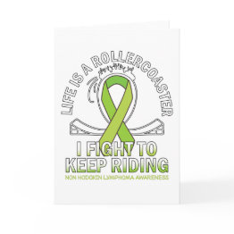 Small Non Hodgkin Lymphoma Cancer Awareness Lime Ribbon Invitations Front View