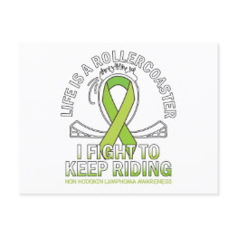 Small Non Hodgkin Lymphoma Cancer Awareness Lime Ribbon Postinvitations Front View