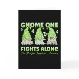 Small Non Hodgkin Lymphoma Cancer Lime Ribbon Gnome Invitations Front View