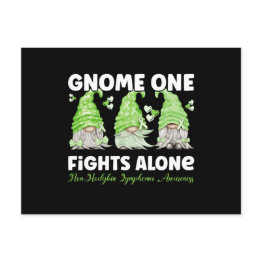 Small Non Hodgkin Lymphoma Cancer Lime Ribbon Gnome Postinvitations Front View