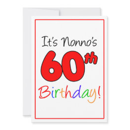Small Nonno's 60th Milestone Birthday Party Celebration Invitation Front View
