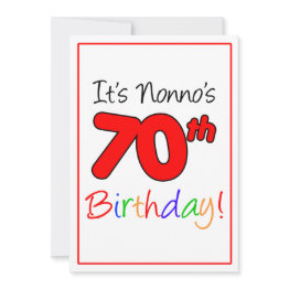 Small Nonno's 70th Milestone Birthday Party Celebration Invitation Front View