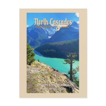 north cascades national park washington watercolor postinvitations