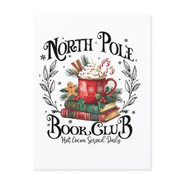 north pole book club hot cocoa christmas announcement postinvitations