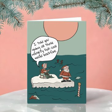 north pole climate crisis funny christmas invitations