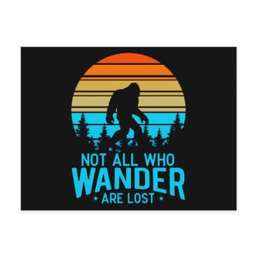 not all who wander are lost | bigfoot retro design postinvitations