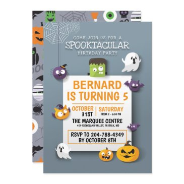 not spooky kids halloween birthday party invitation