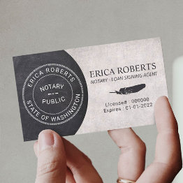 Small Notary Stamp Loan Signing Agent Professional Business Invitations Front View