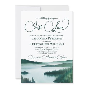 nothing fancy just love green lake tahoe wedding invitation
