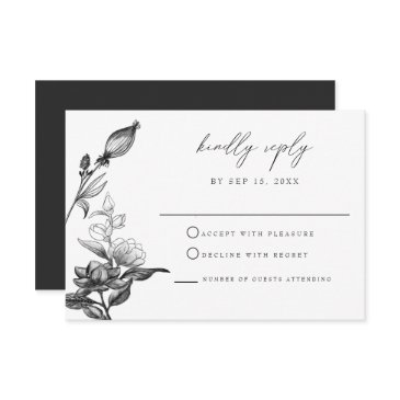 nova elegant gothic halloween floral rsvp invitations
