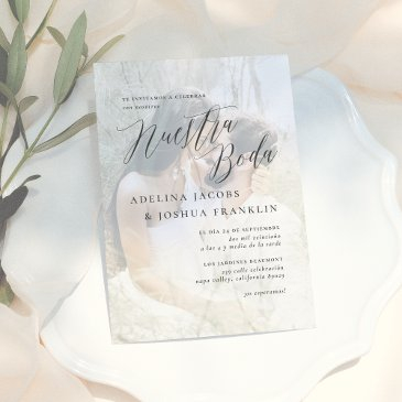 nuestra boda caligrafía moderna invitación de boda invitation