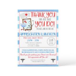 Small Nurse Appreciation Luncheon Invitation Front View