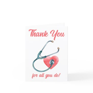 nurse doctor medical heart stethoscope nursing thank you invitations