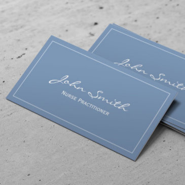 nurse practitioner plain blue business invitations