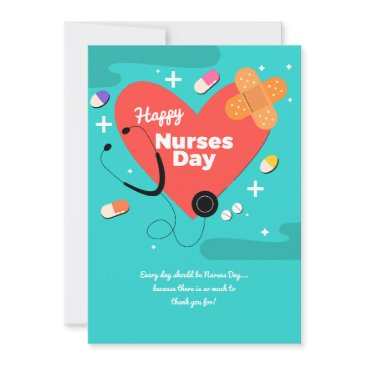 nurses day heart greeting invitations
