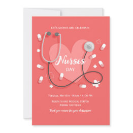 Small Nurses Day Invitation Front View