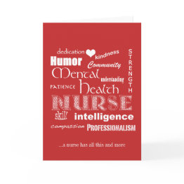 Small Nurses Week-mental Health Nurse Attributes-red Thank You Invitations Front View