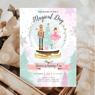 nutcracker birthday girl land of sweets fairy pink invitation