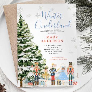 nutcracker winter onederland 1st birthday invitation