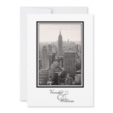 ny city skyline esb bw wedding invite