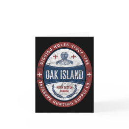 Small Oak Island Treasure Hunting Retro Templar Knight T Invitations Front View