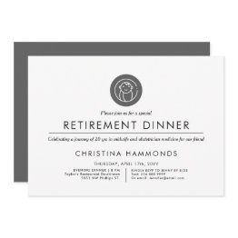 Small Obstetrician Midwife Retirement Dinner | Minimal Invitation Front View