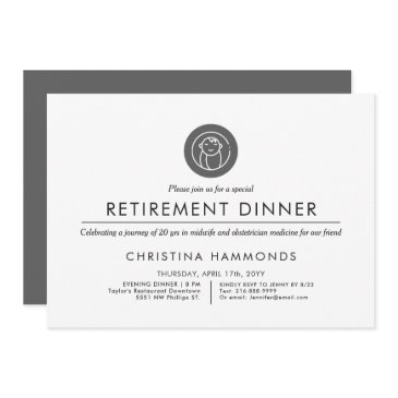 obstetrician midwife retirement dinner | minimal invitation